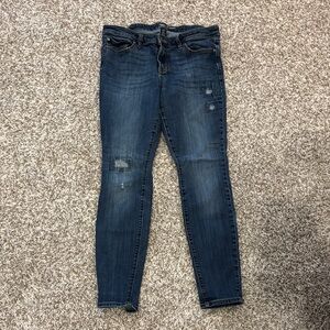 GAP Women's Midnight Blue Ripped Skinny Jeans